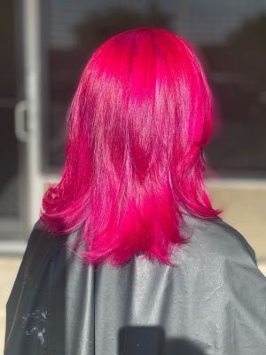 Vibrant magenta fashion hair color